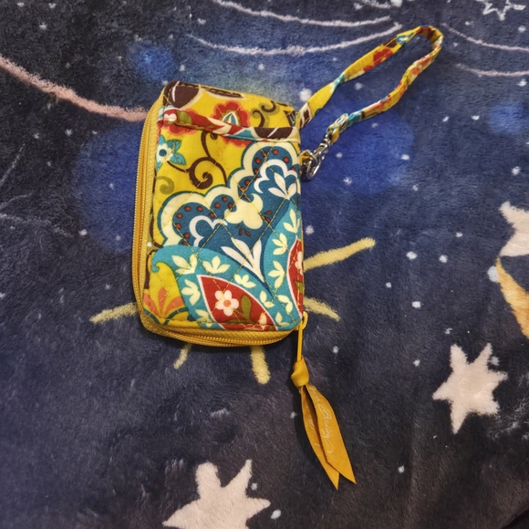 Vera Bradley Floral Paisley Wristlet - Multi Green Pink - Picture 3 of 4